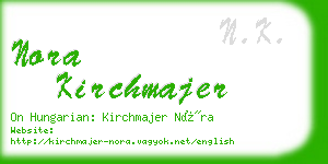 nora kirchmajer business card